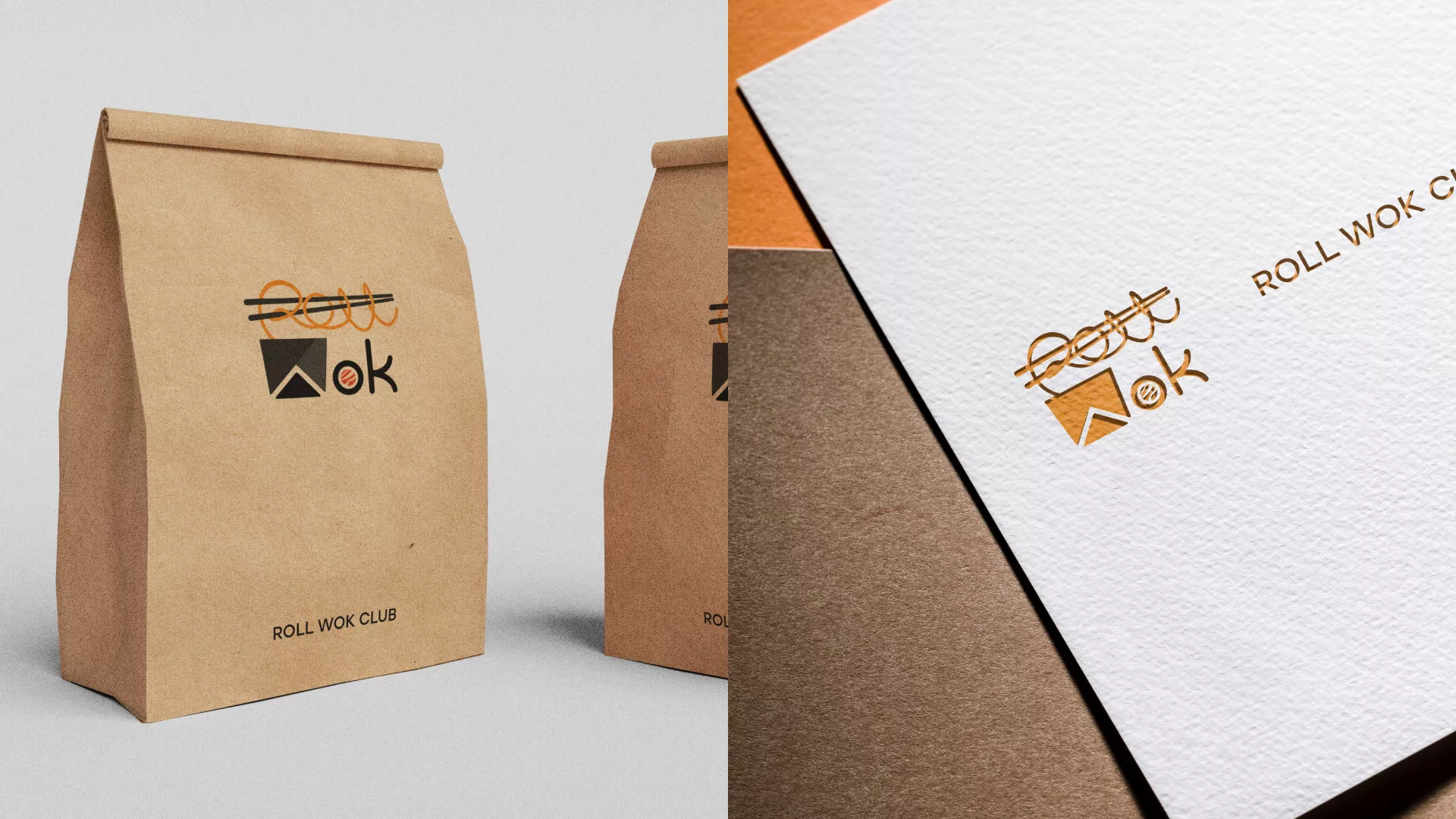 Разработка логотипа суши-бара «Roll Wok Club» в Карачаевске